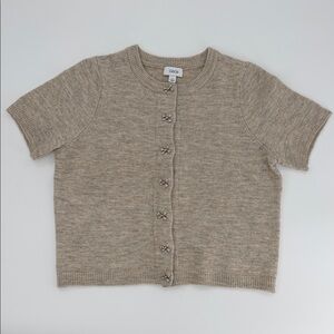 CeCe Short Sleeve Snap Front Sweater NWOT